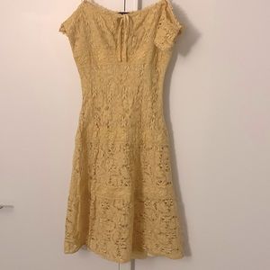 Hollow-carved yellow dress
